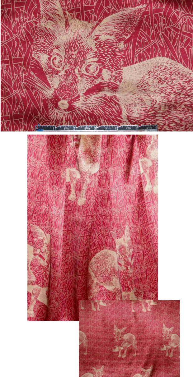 CA designer foxy fox silk charmeuse 1 yard