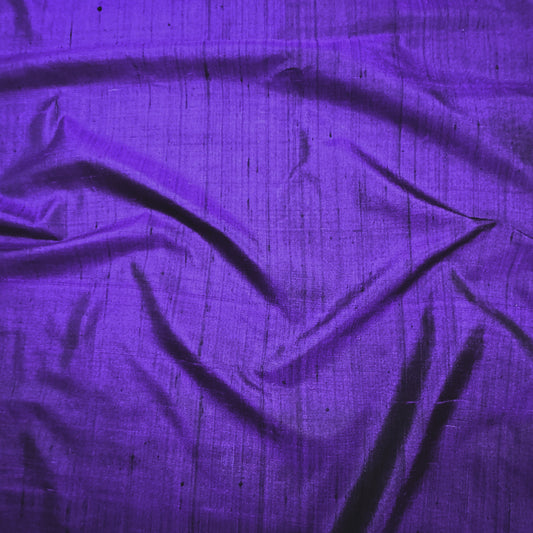 French cross-dye shantung silk - purple/black