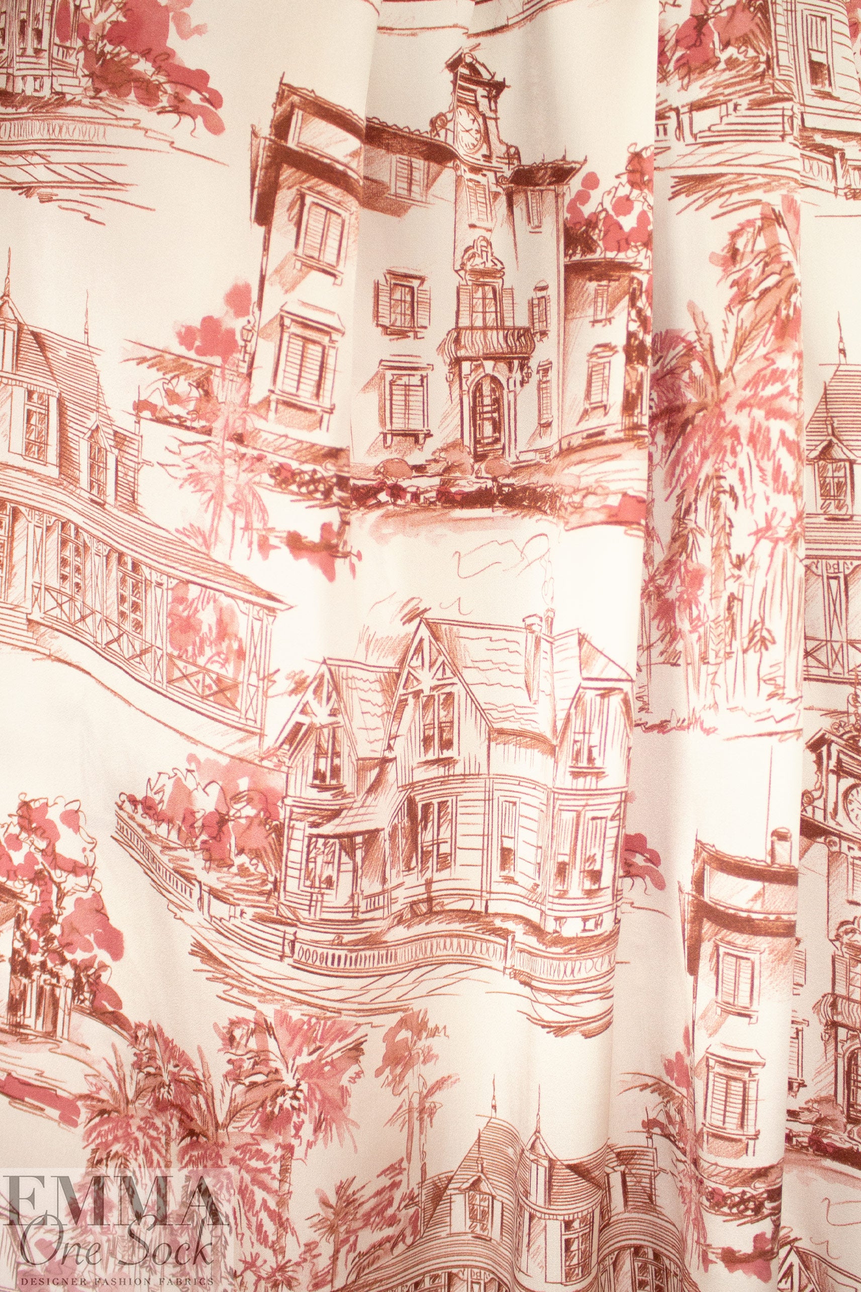Italian 'architectural styles' silk charmeuse