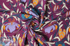 Italian plum/wisteria, orange floral print 4-ply silk