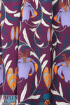 Italian warm gray/orange/navy floral print 4-ply silk 1.875 yds