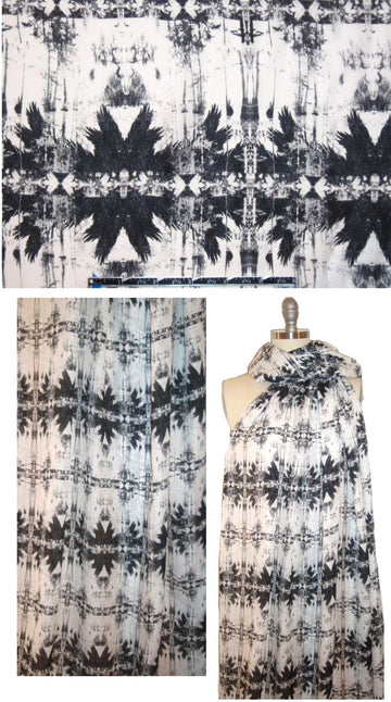 H@ute Hippie rorschach stripe silk georgette 1.25 yd