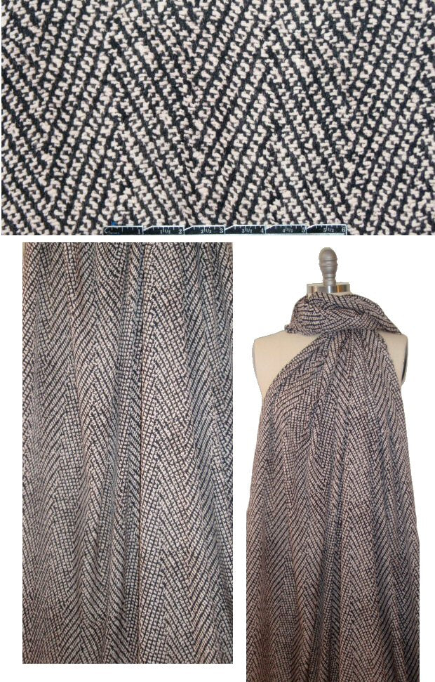 H@ute Hippie 'zippery herringbone' silk georgette 1.33 yd