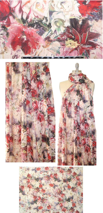 H@ute Hippie vintage floral silk crepe de chine
