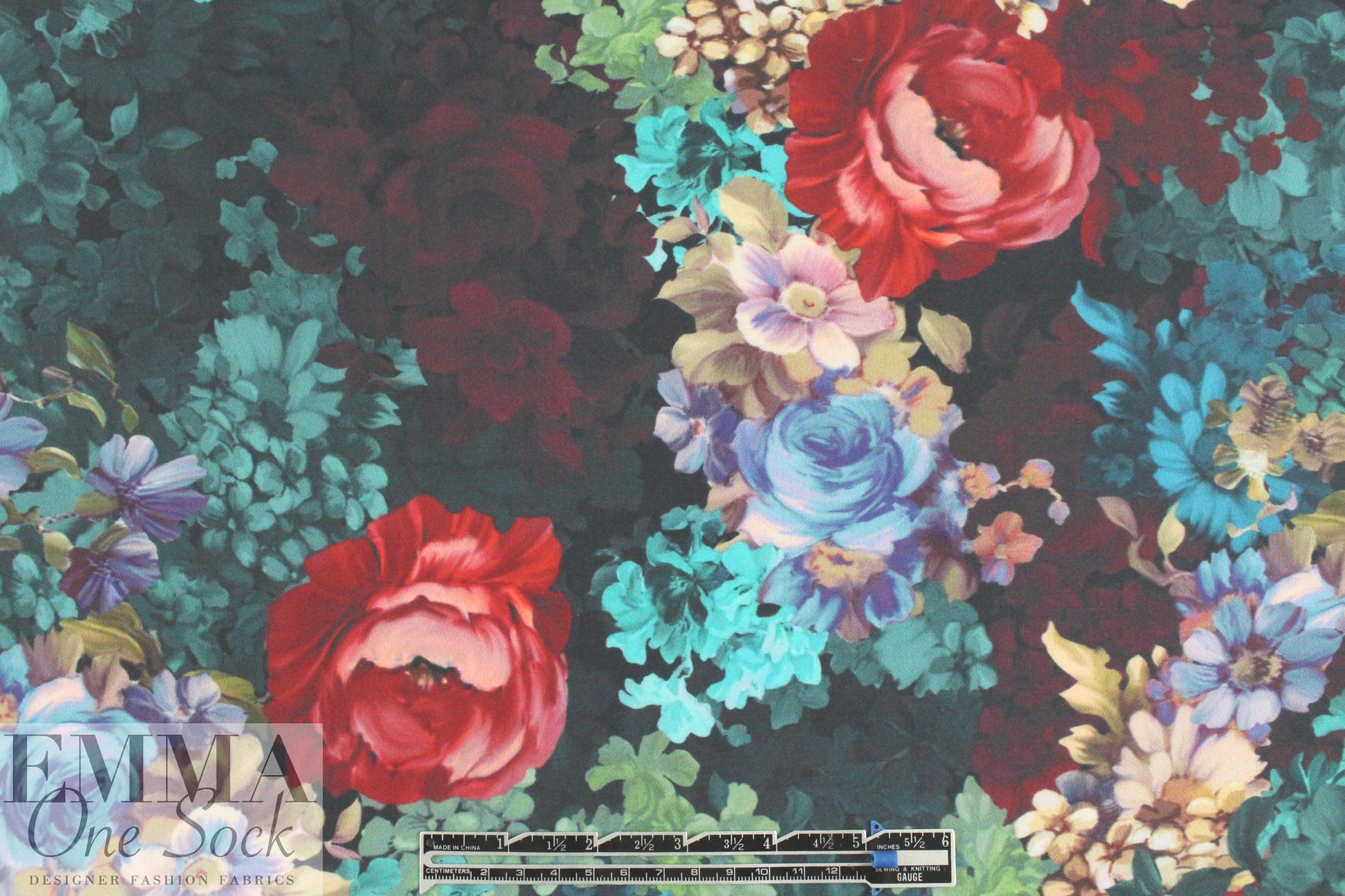 Italian evening blossoms silk crepe