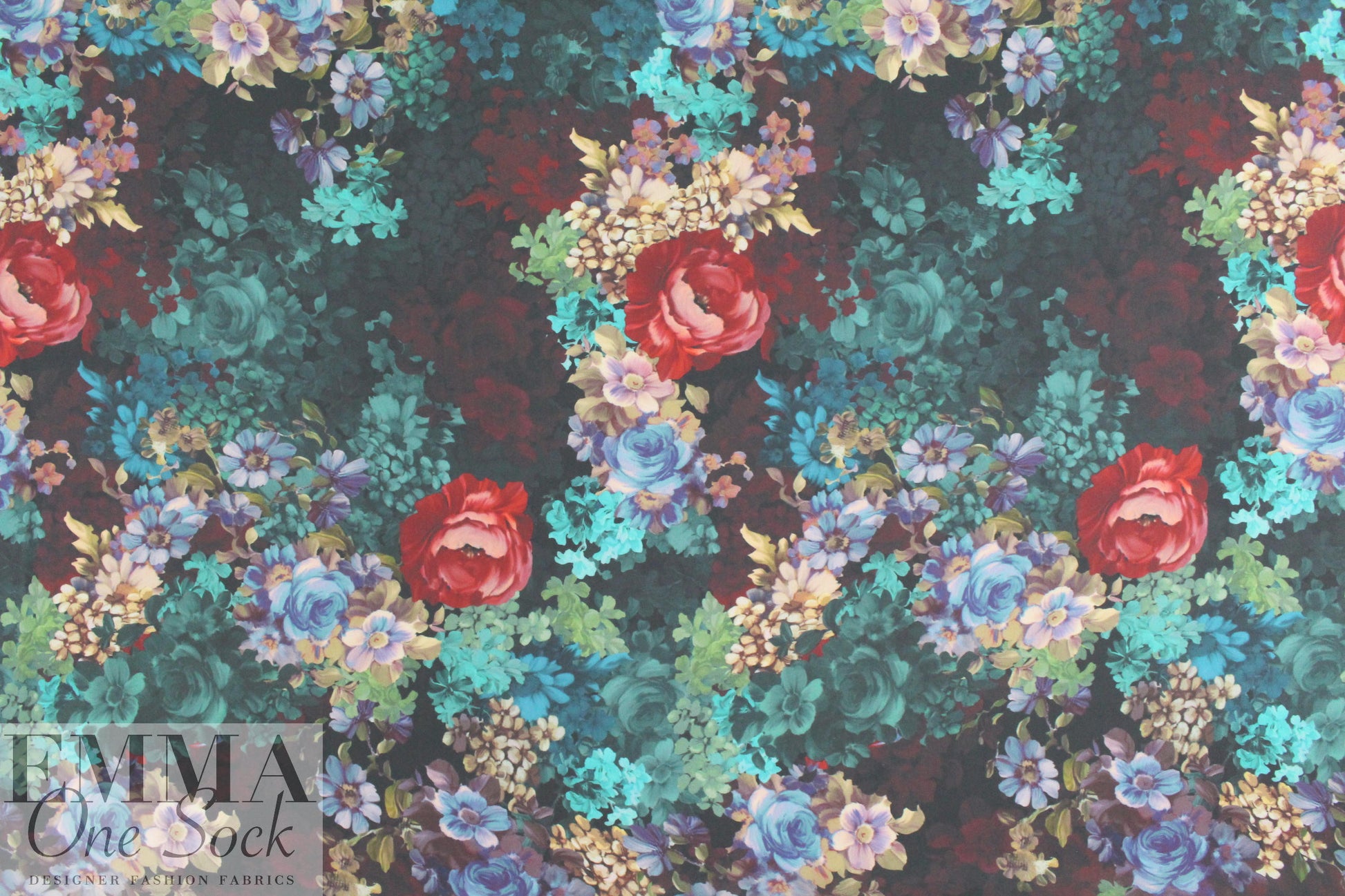 Italian evening blossoms silk crepe