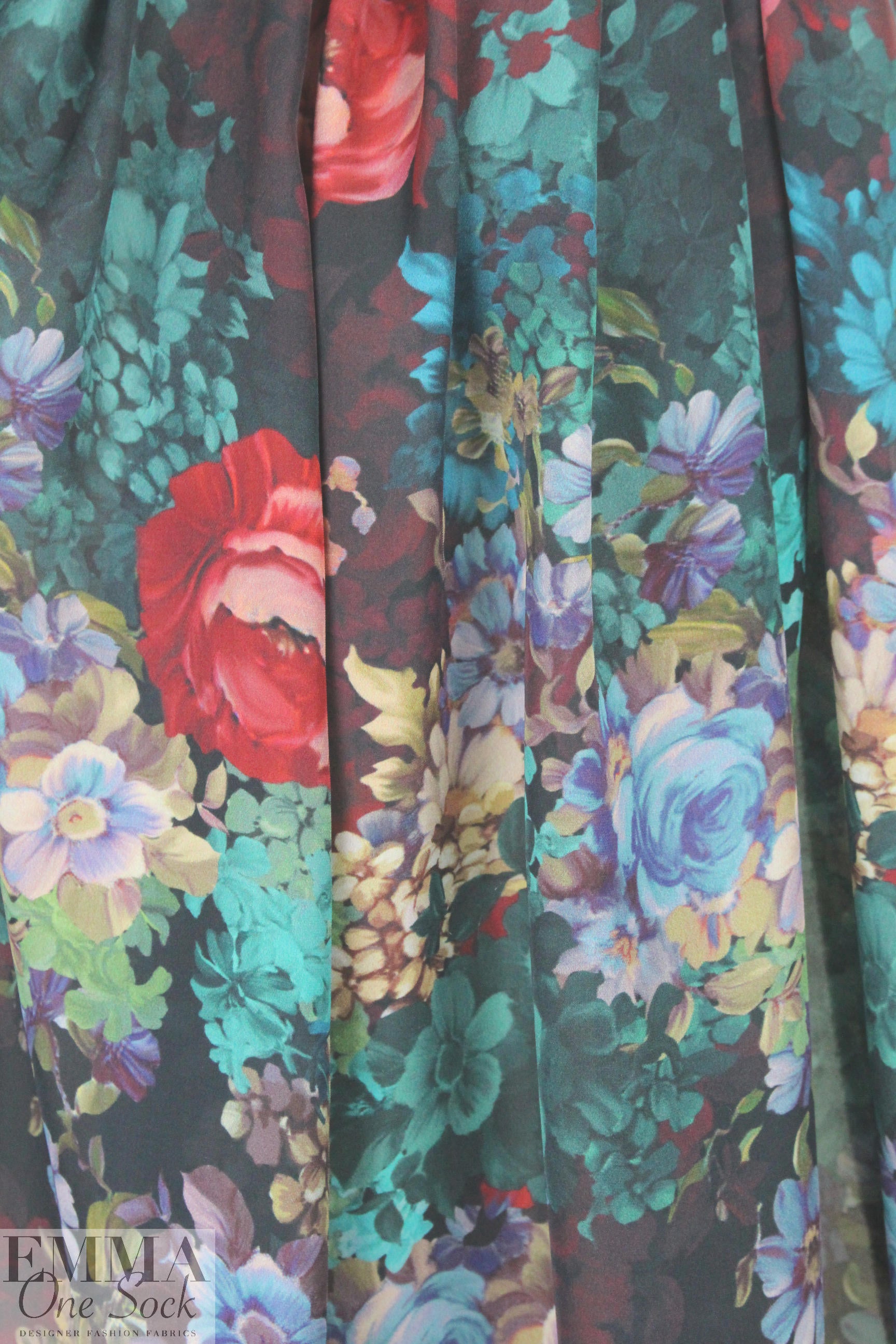Italian evening blossoms silk crepe