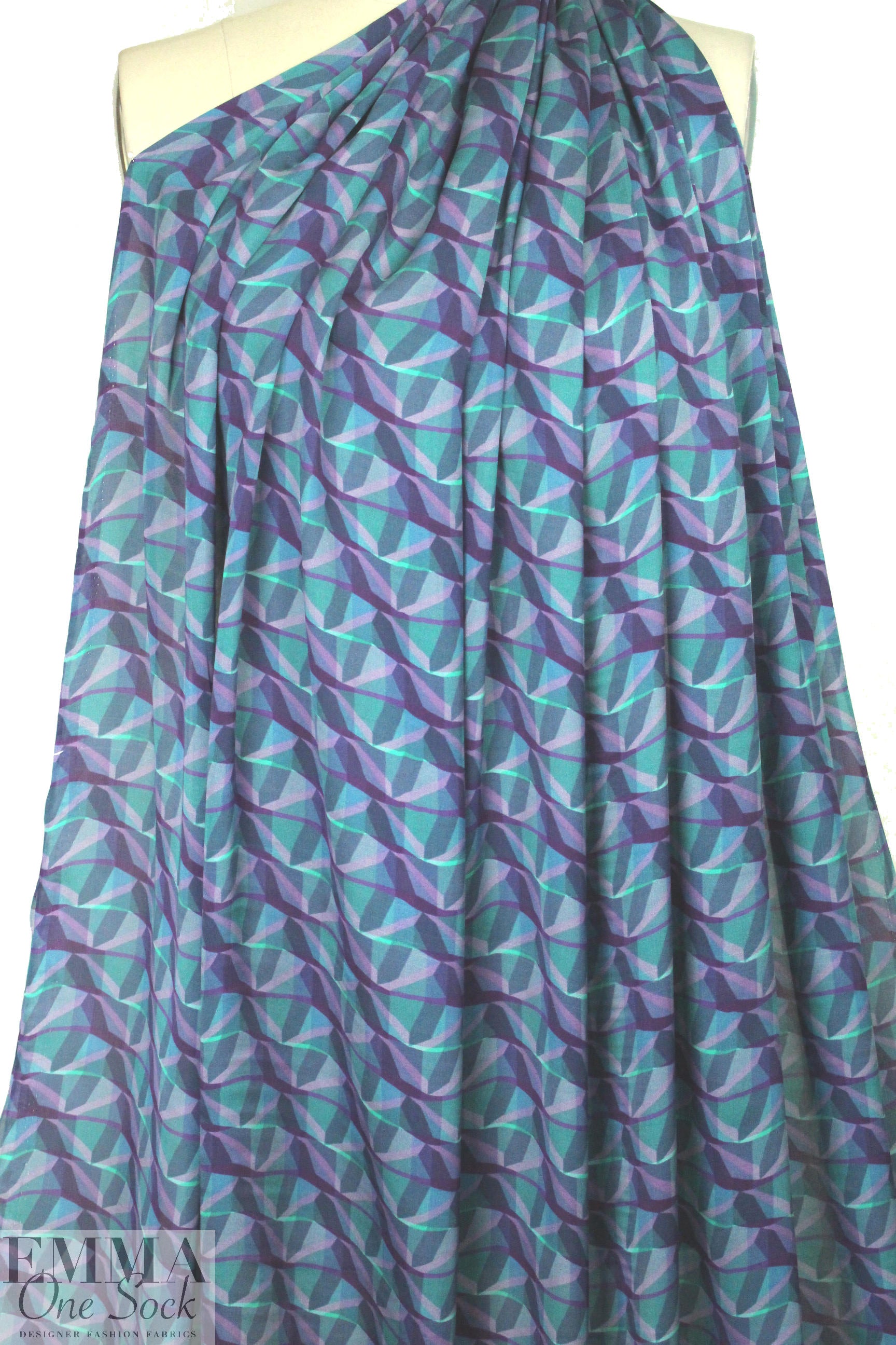 Italian layered graphic silk satin chiffon