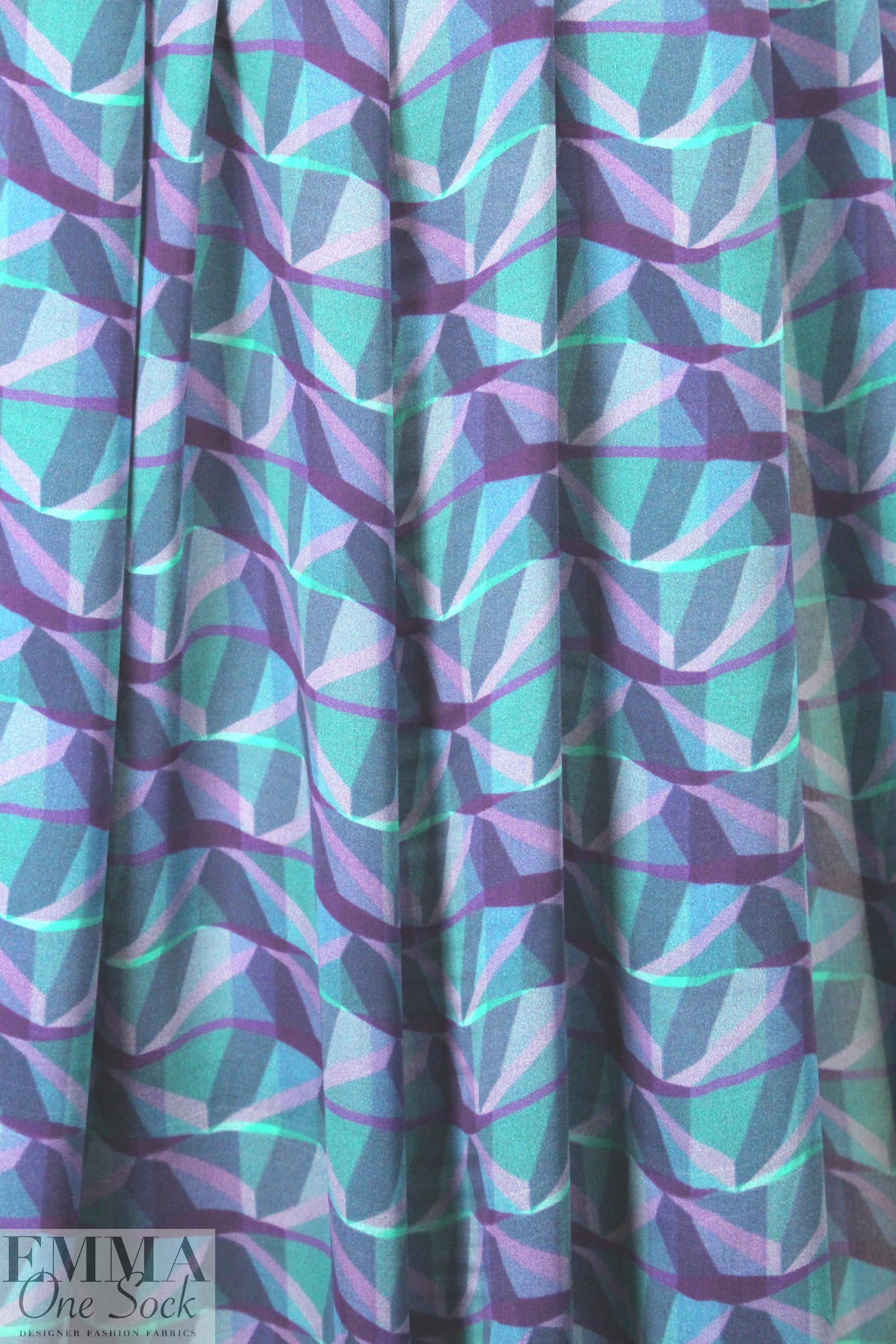 Italian layered graphic silk satin chiffon