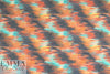 Italian spice/turquoise abstract silk satin chiffon 2 yd