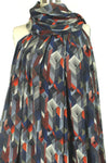 Italian optical 3-D graphic silk stretch blouseweight