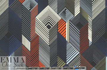 Italian optical 3-D graphic silk stretch blouseweight