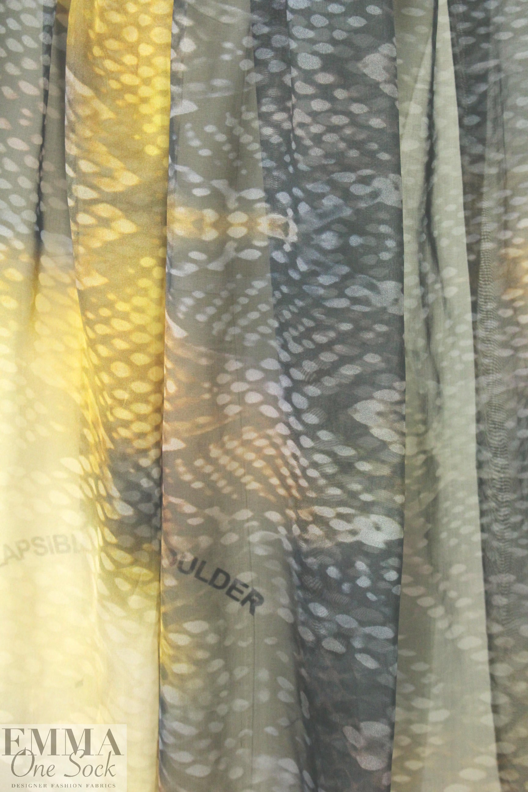 Italian amber python ombre' silk chiffon 1.375 yd