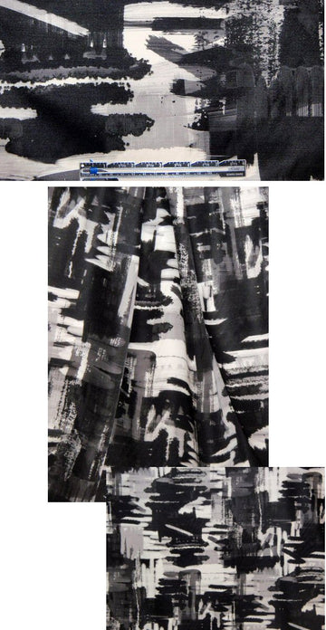 0scar printed silk gazar - black/white