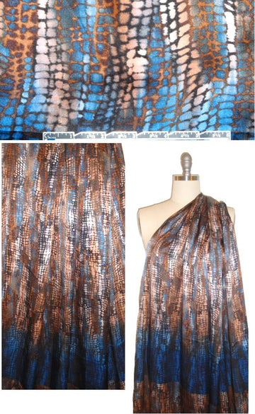 Italian cellular panel print silk crepe de chine