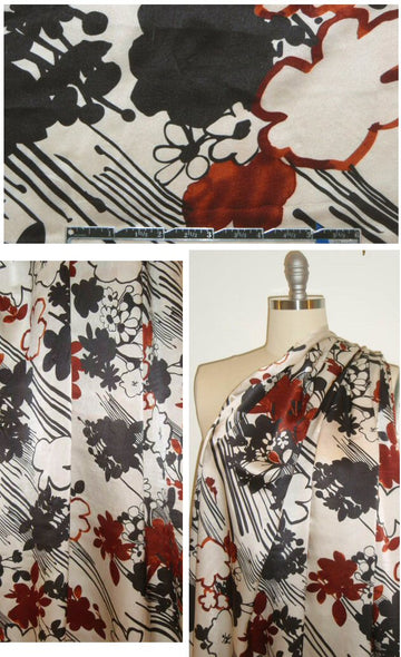 J'Envie nutmeg floral design silk blouseweight