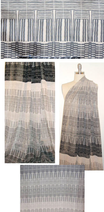 Italian hatchy panel print silk georgette .9 yds PARTIAL PANEL