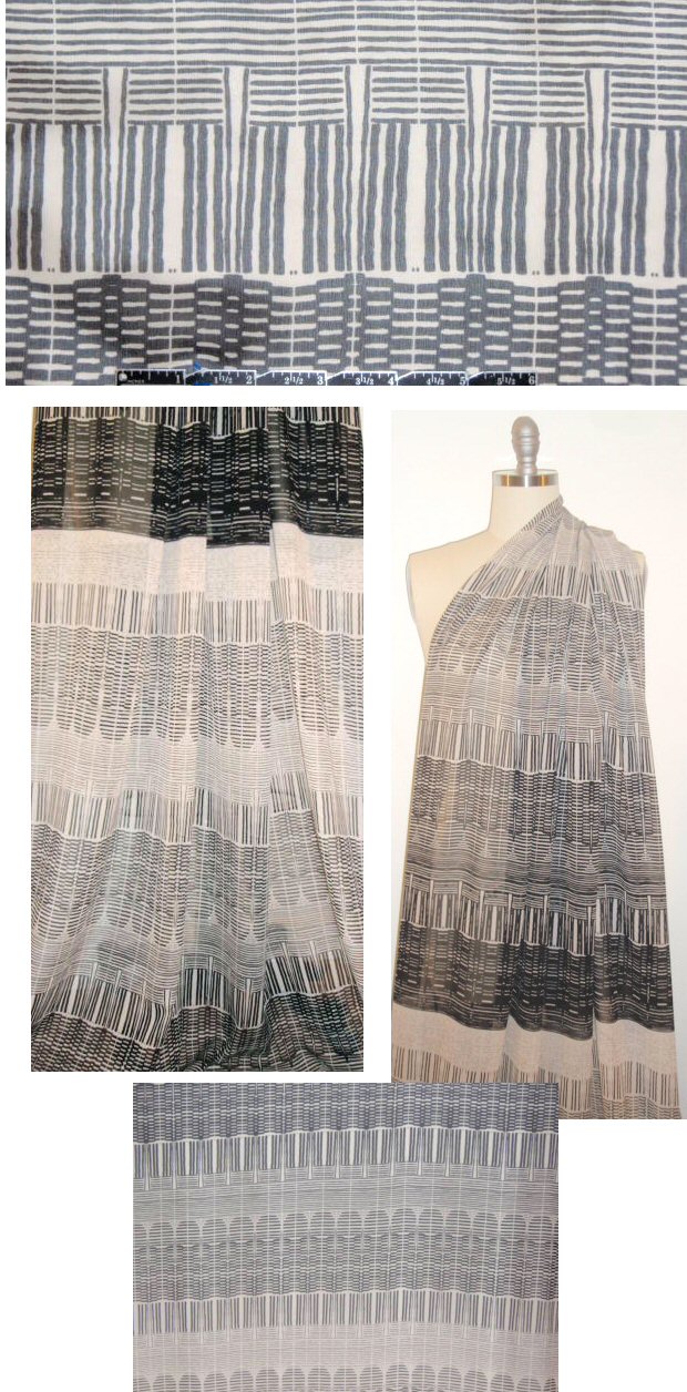 Italian hatchy panel print silk georgette 1.1 yds