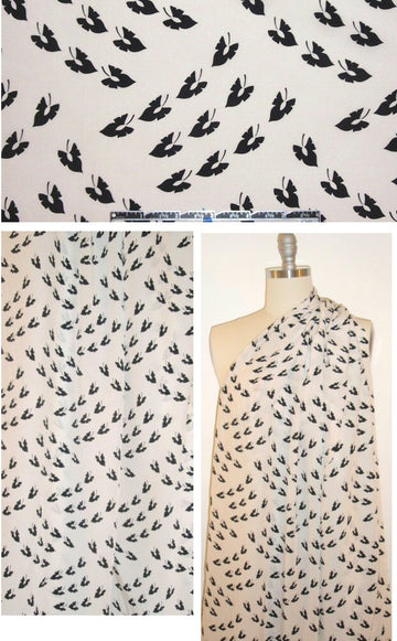 Jas0n Wu silk blouseweight - black on cream 1.25 yd