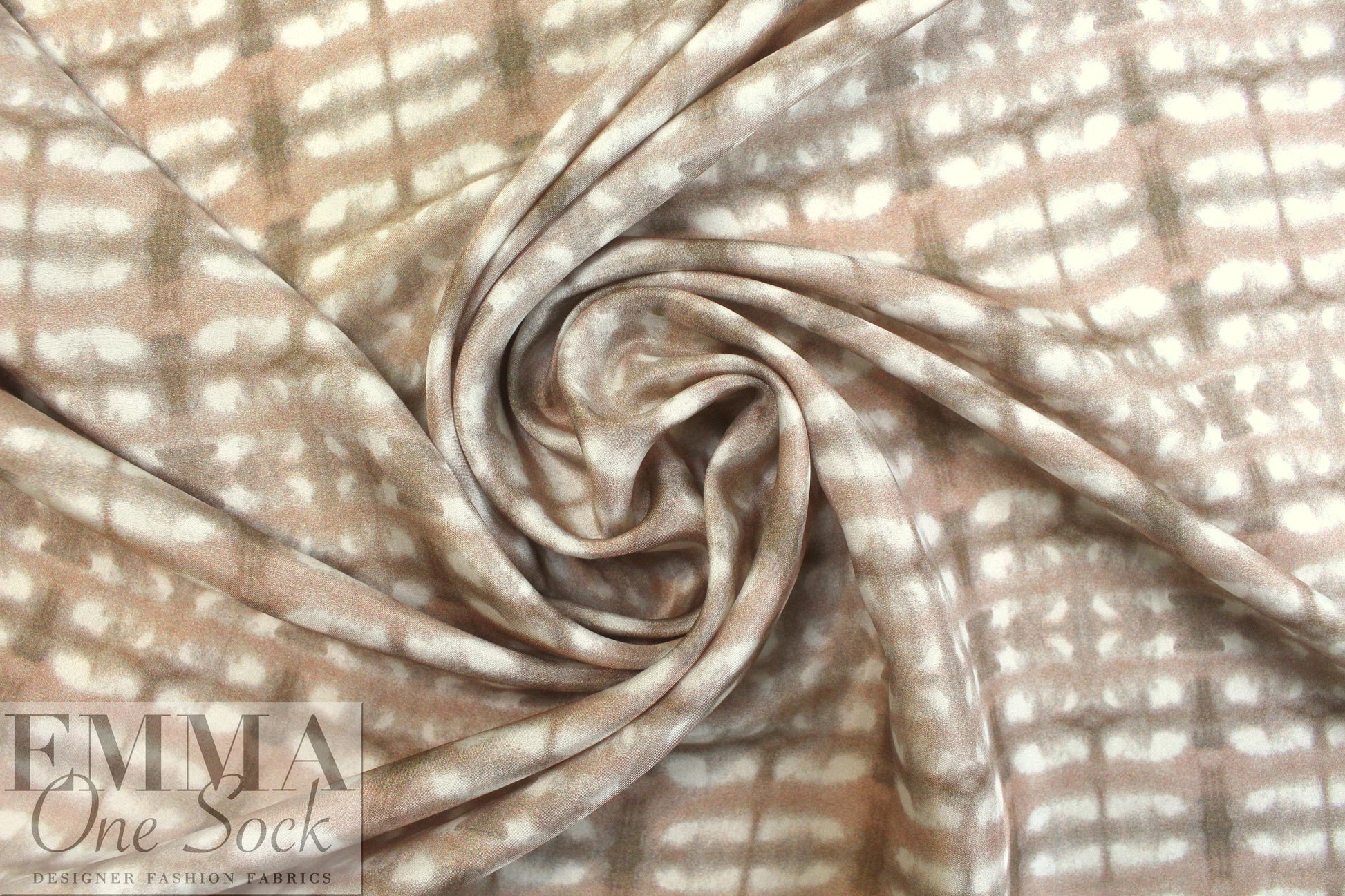CA designer egdy grid neutrals silk crepe de chine