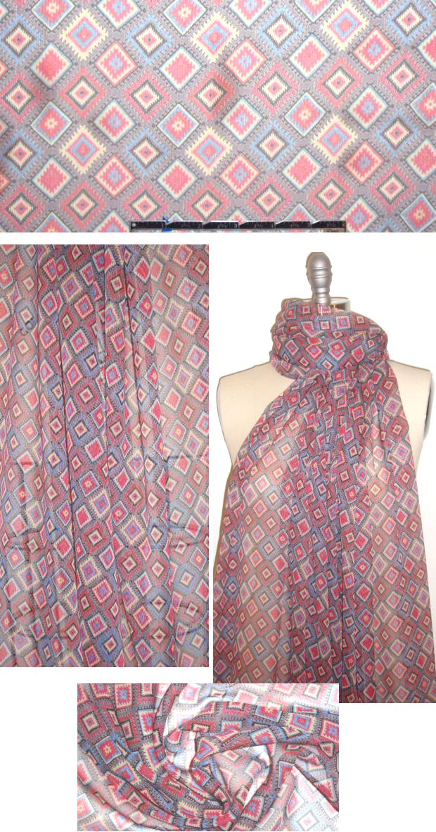 Italian silk chiffon - southwest graphic 1 yard