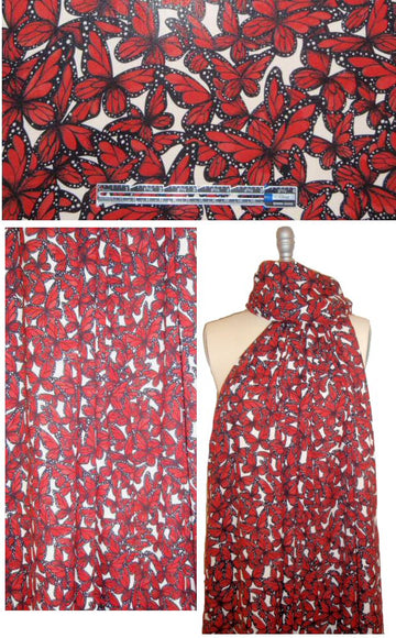 Lynn Dev0n red/white/midnight butterflies silk CDC