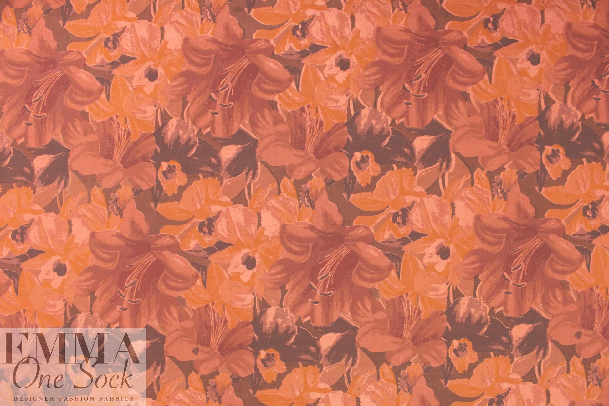 French spicy floral printed silk blend shantung