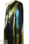NY designer edgy burnished abstract silk charmeuse