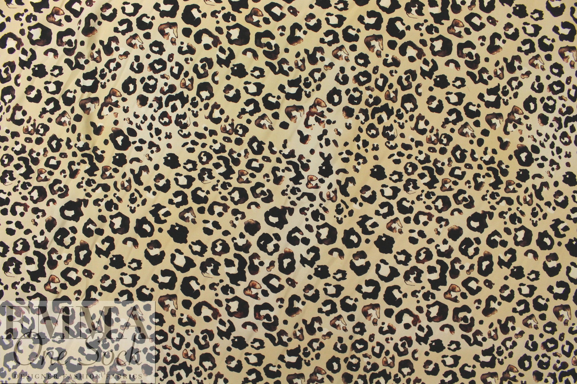 NY designer leopard spot silk charmeuse 1.25 yds