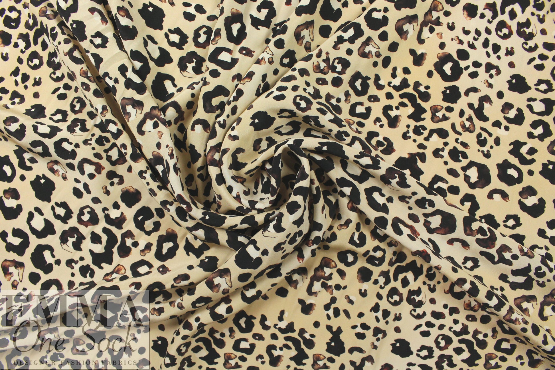 NY designer leopard spot silk charmeuse 1.25 yds