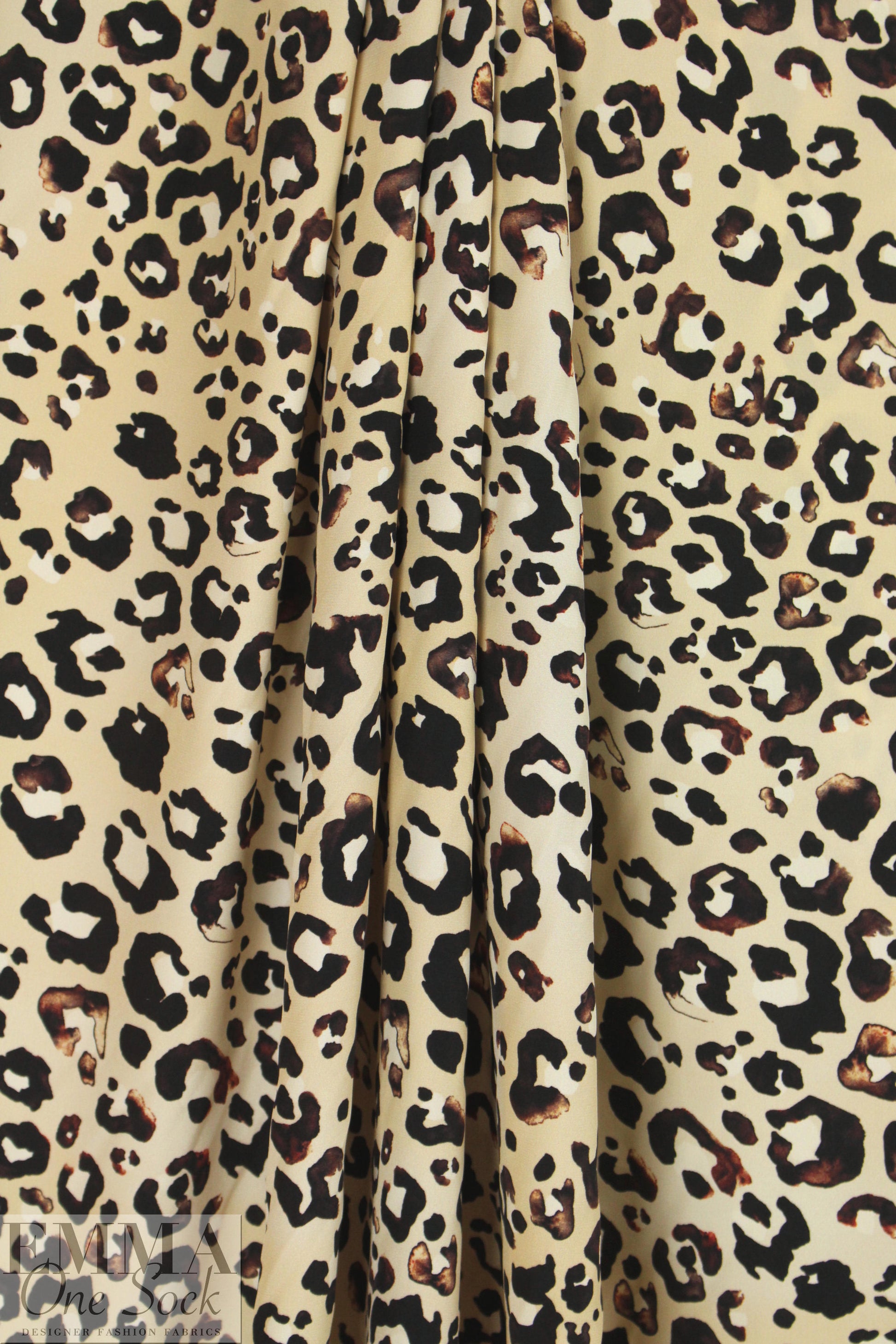 NY designer leopard spot silk charmeuse 1.25 yds