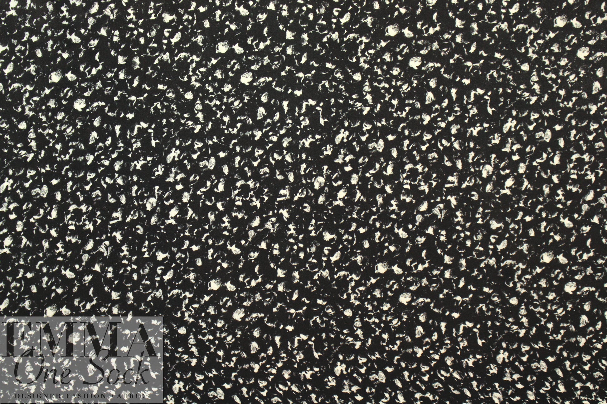 NY designer black/white confetti silk georgette 1.875 yd