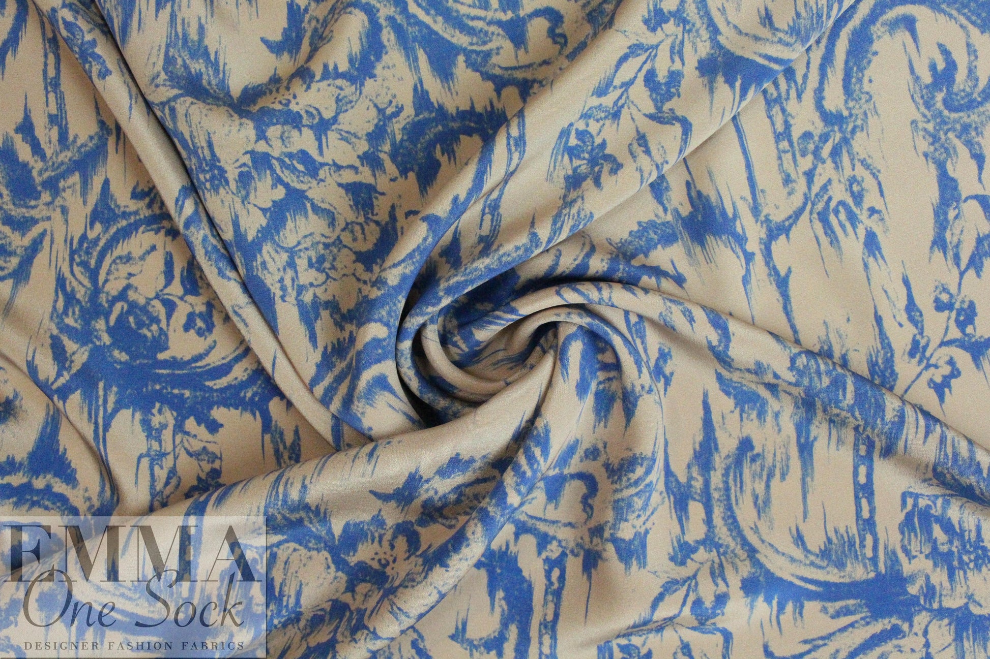 NY designer 3-ply silk - blue/beige vintage