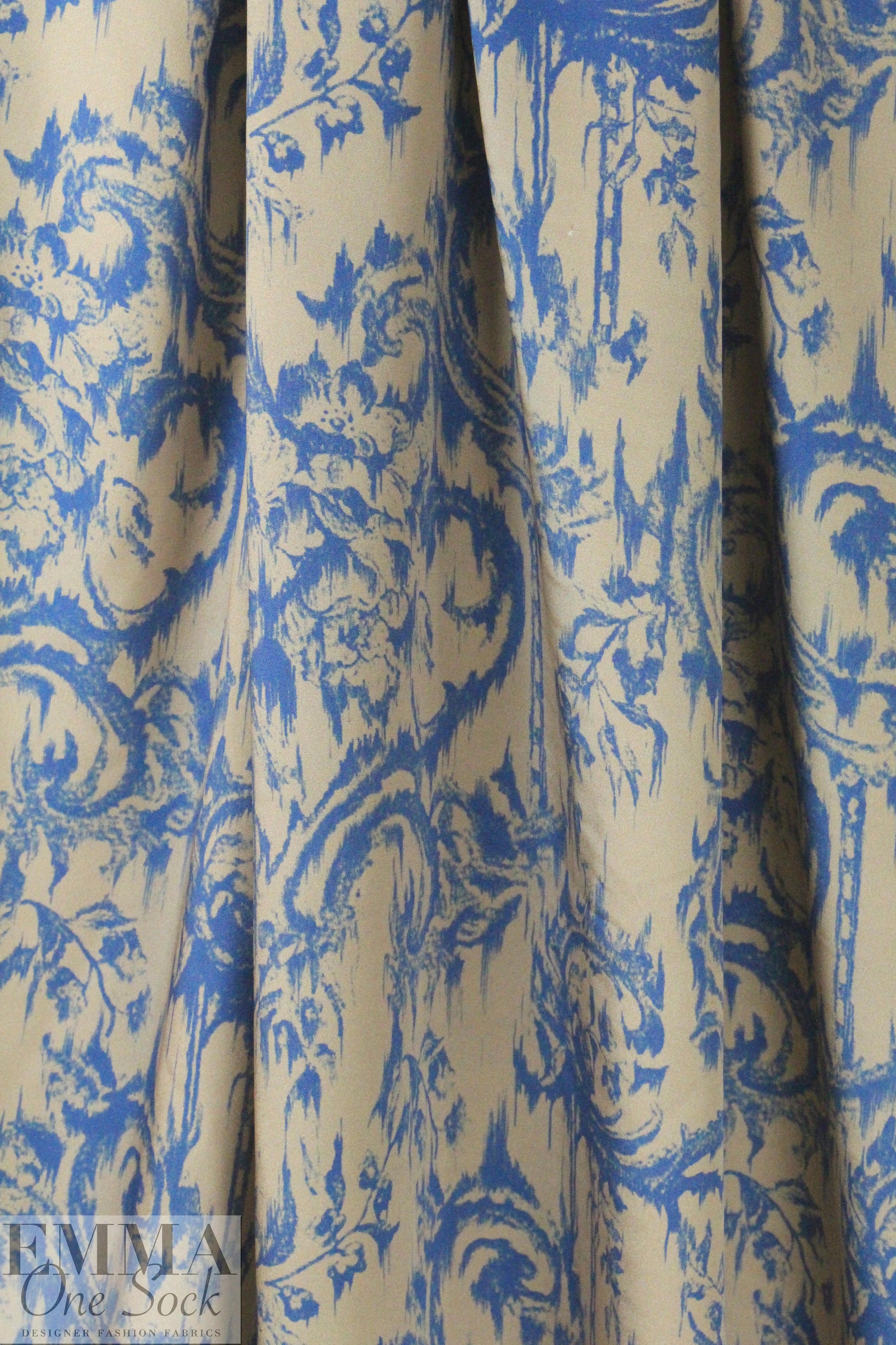 NY designer 3-ply silk - blue/beige vintage