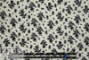 NY designer white with black bouquets silk CDC 2.25 yd