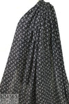 NY designer black with white bouquets silk CDC 1.25 yds