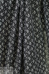 NY designer black with white bouquets silk CDC