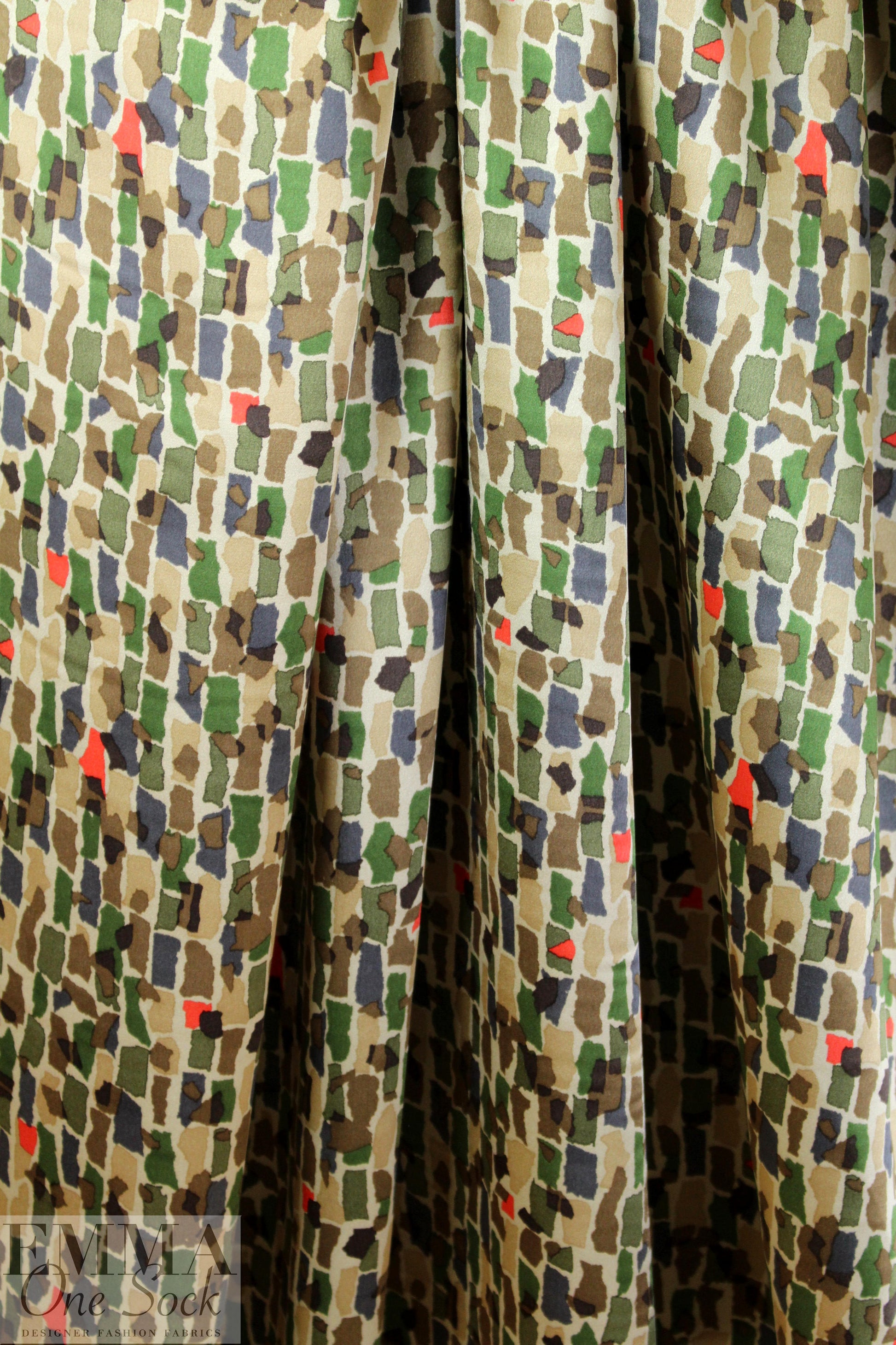 NY designer confetti pieces silk charmeuse .625 yds