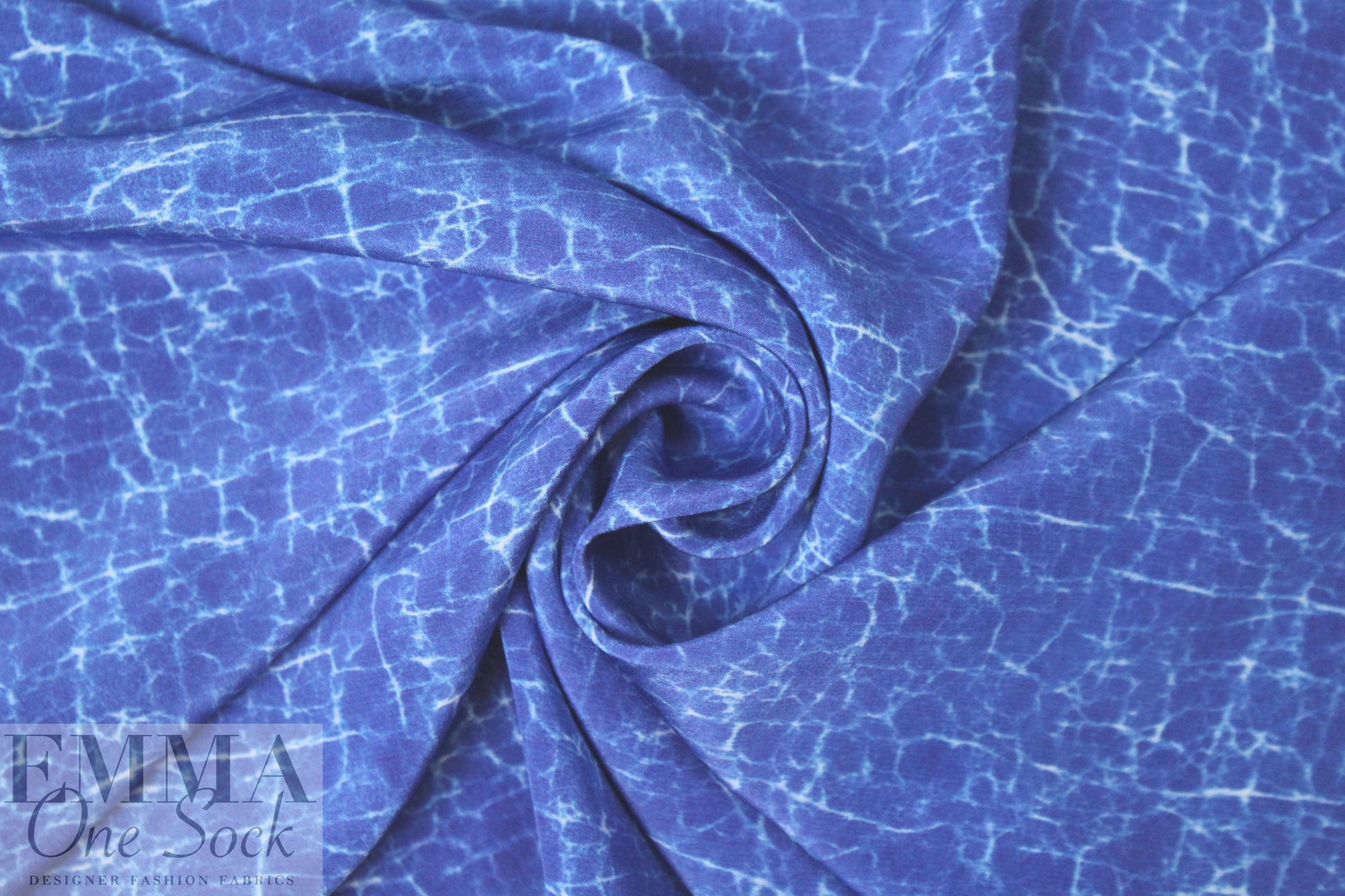 NY designer silk blouseweight - batiky blue 1.5 yds