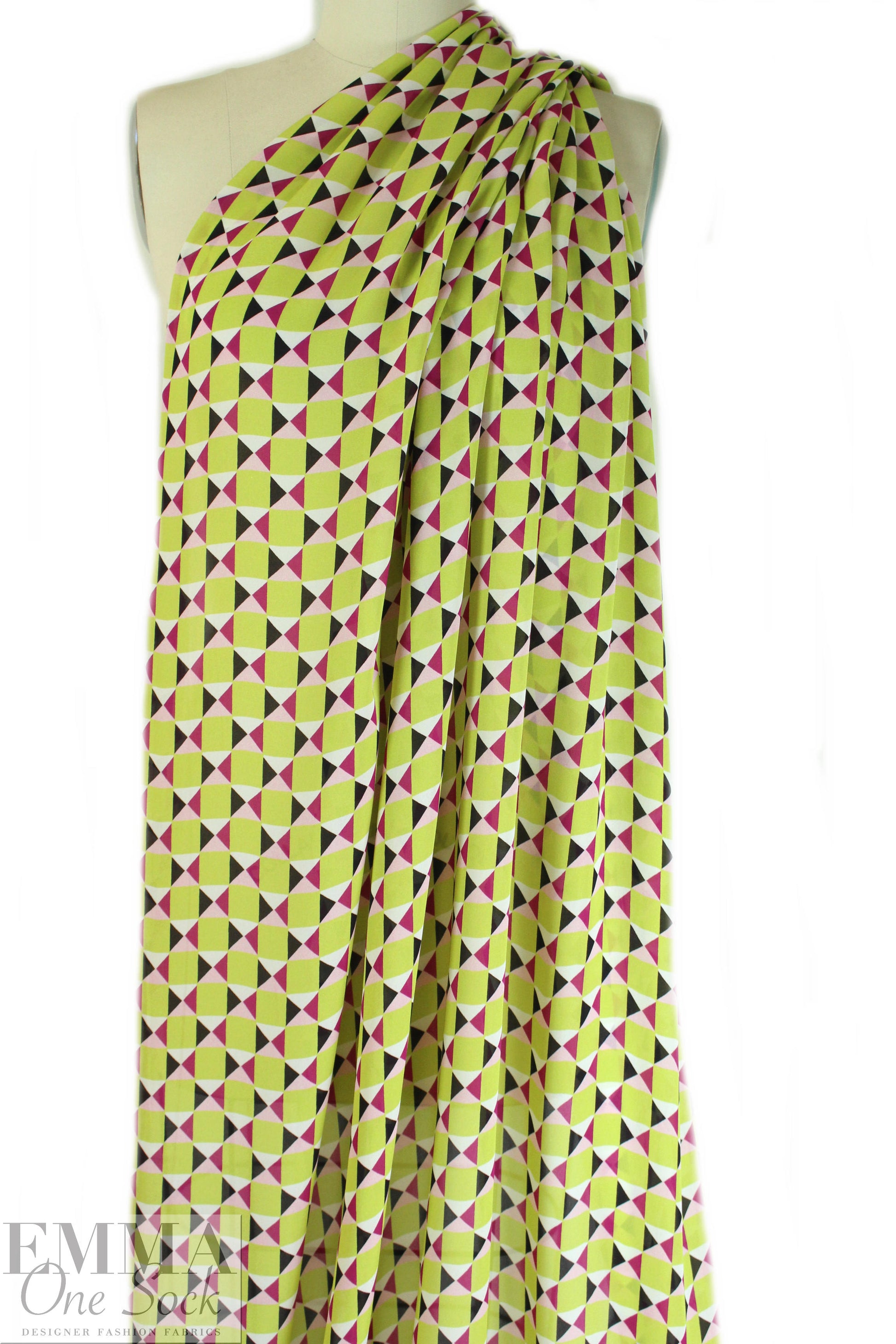 NY designer silk blouseweight - 3-D graphic