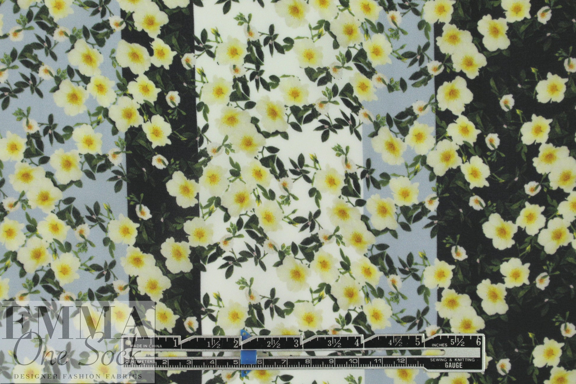 NY designer 'blossoming stripes' silk georgette 2.25 yd
