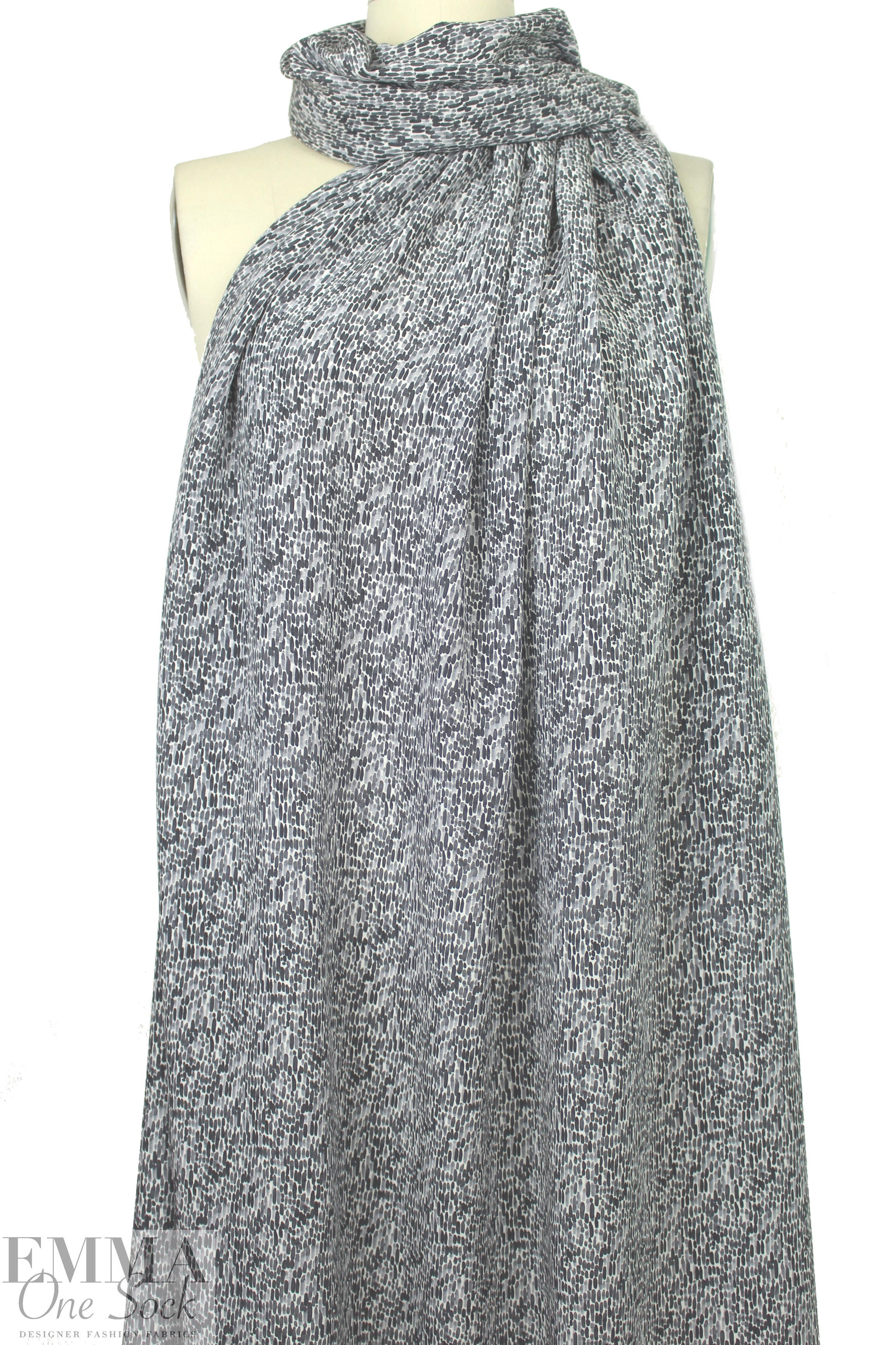 NY designer 'shades of gray' silk blouseweight