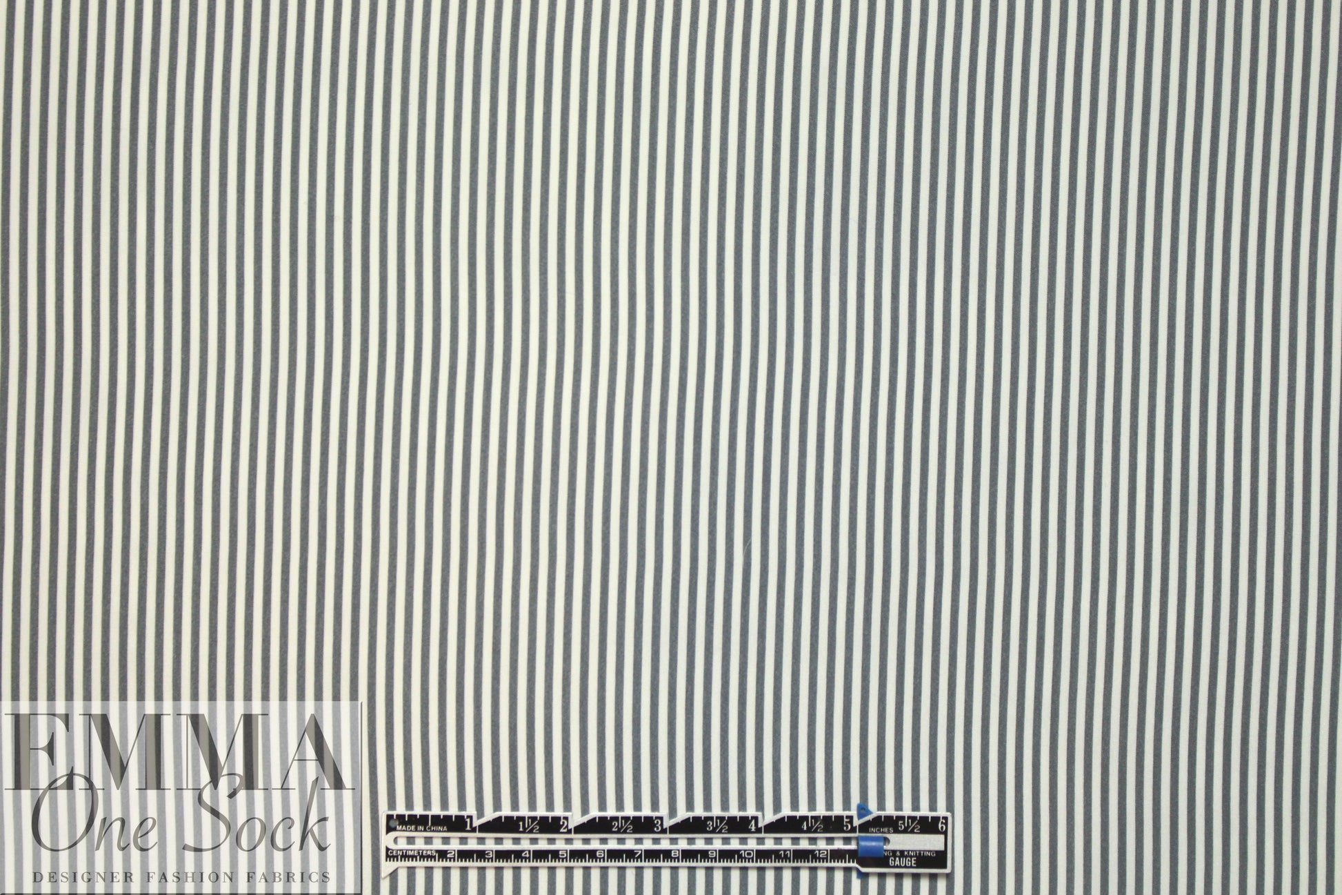 Italian silk blouseweight - gray/cream stripe 1.75 yd