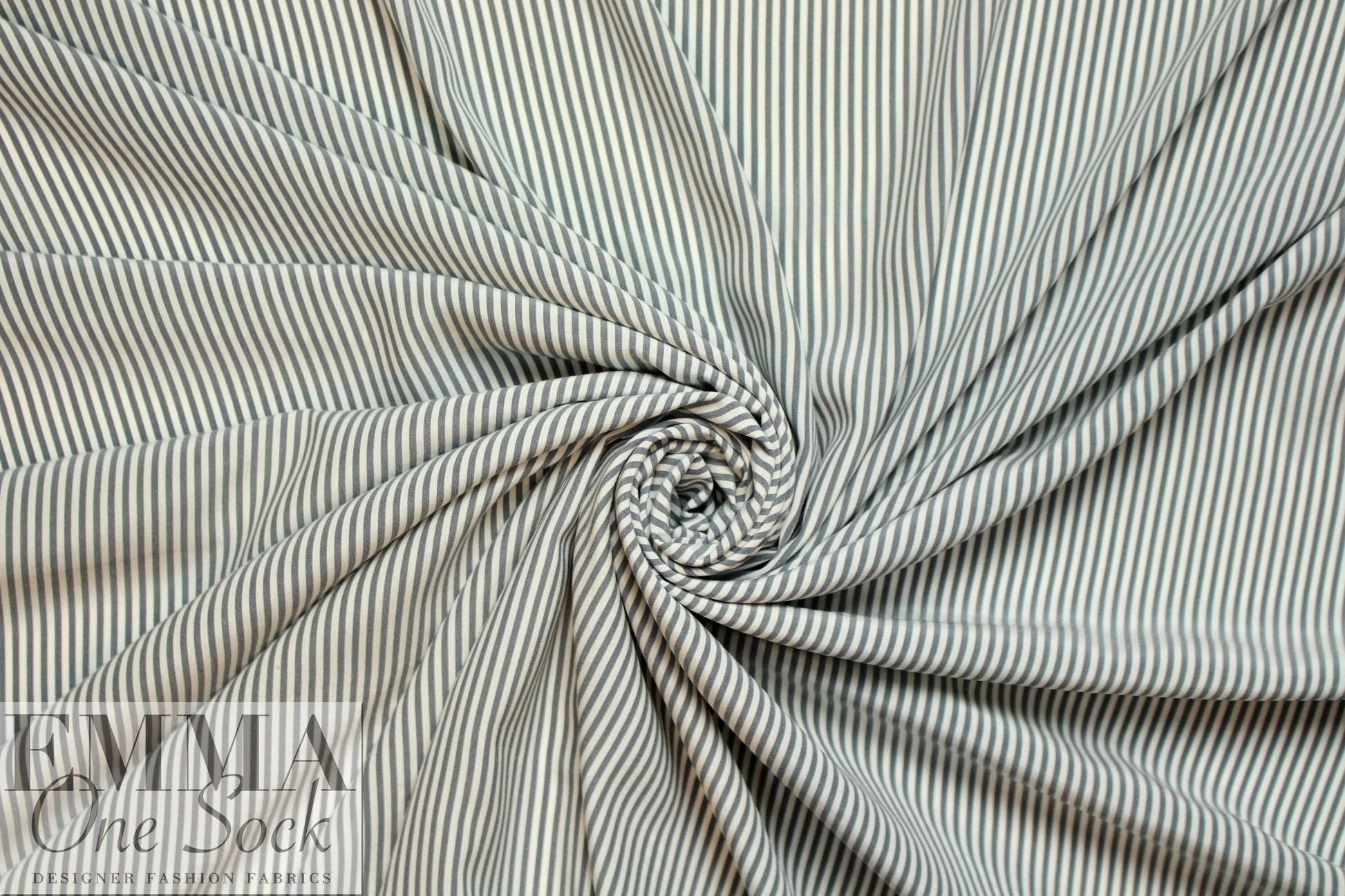 Italian silk blouseweight - gray/cream stripe 1.75 yd