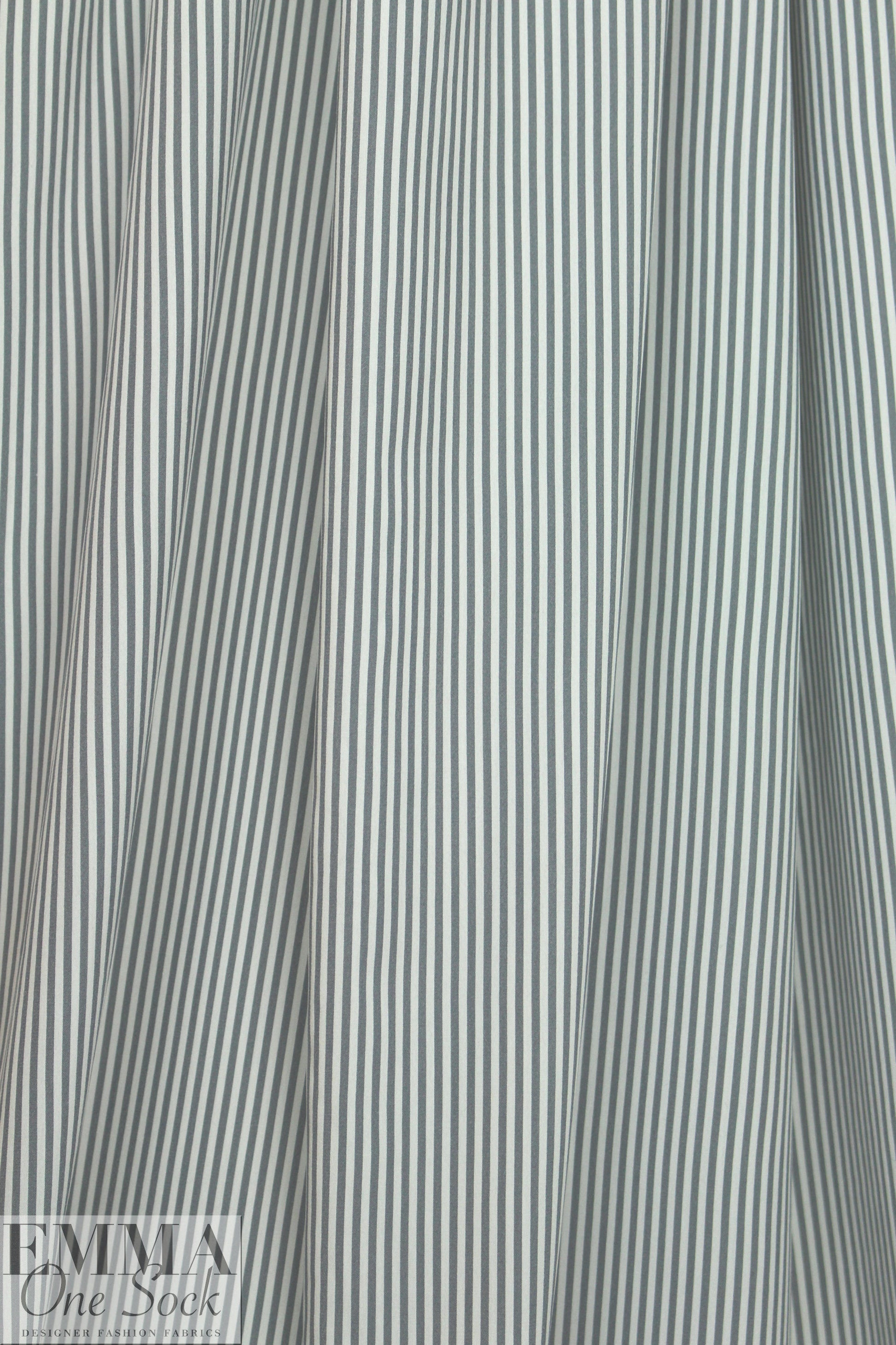 Italian silk blouseweight - gray/cream stripe 1.75 yd