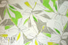 NY designer green leaf abstract silk georgette