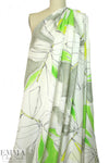 NY designer green leaf abstract silk georgette .75 yds