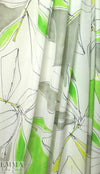 NY designer green leaf abstract silk georgette .75 yds