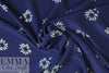 NY designer navy/off white floral silk CDC