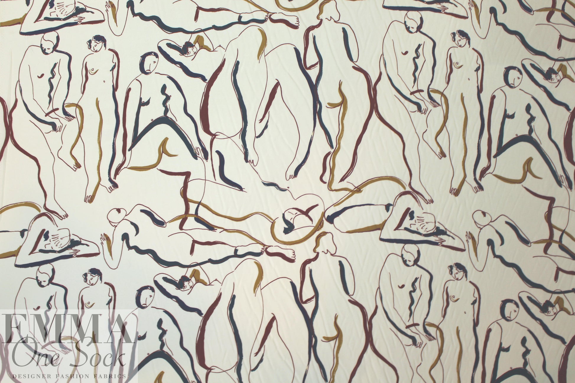 Whit silk crepe de chine - 'nudes in repose'